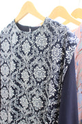 Shoulder Tops Navy Pattern